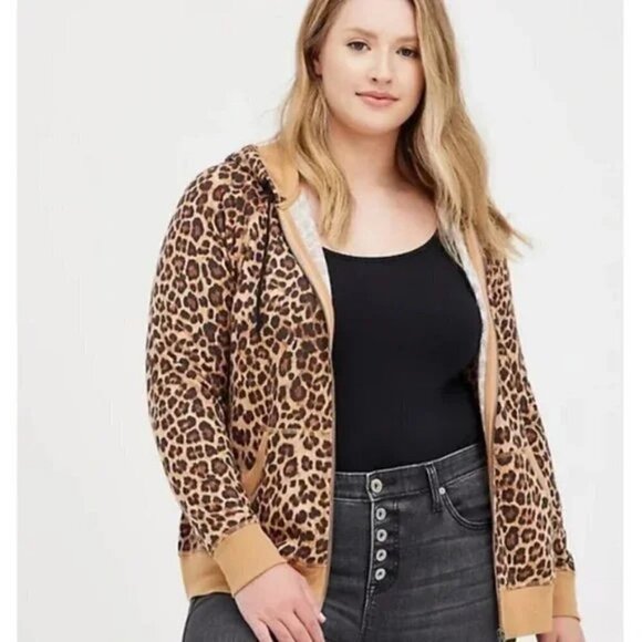 torrid Jackets & Blazers - Torrid Leopard Print Hoodie Jacket Size 6X